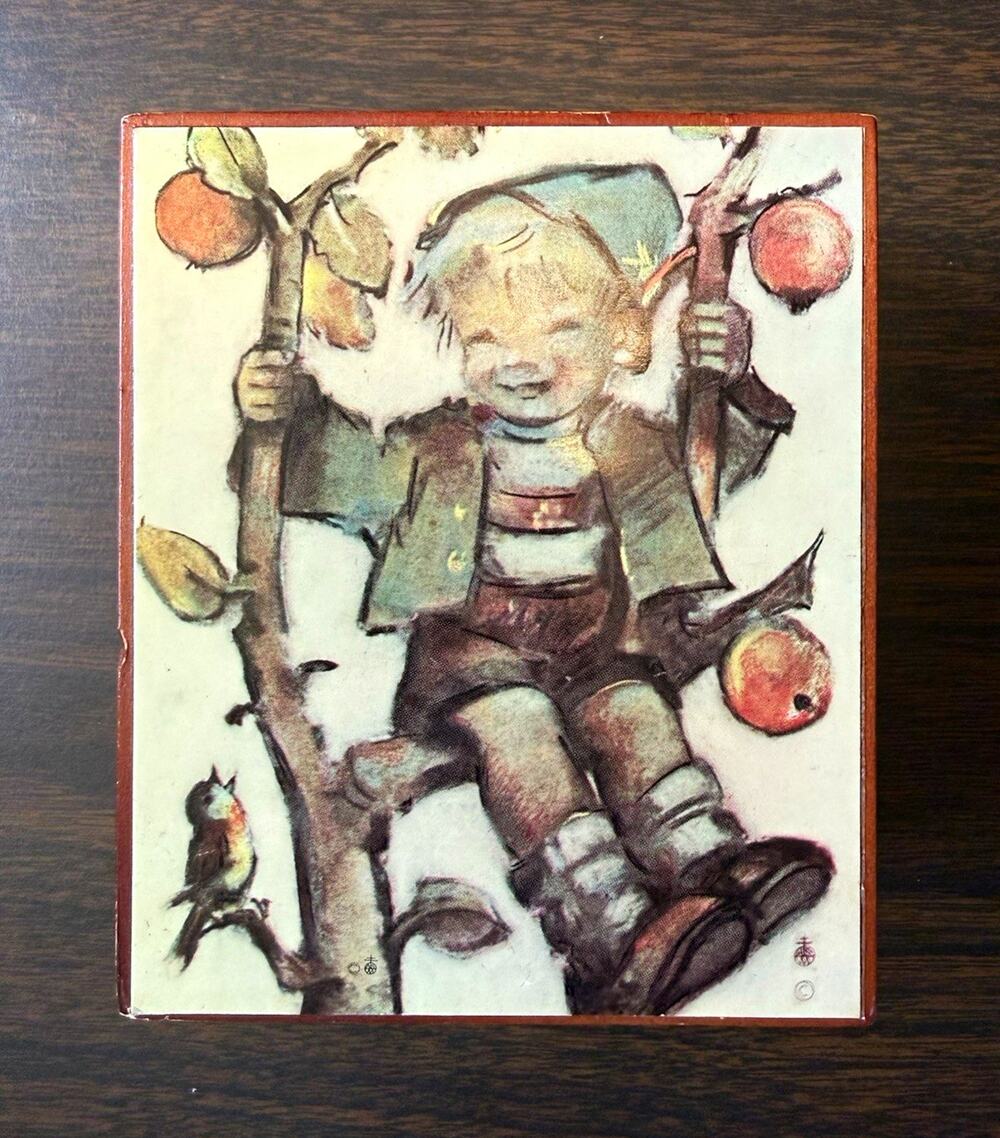 Vintage Hummel Apple Tree Boy Music Box Edelweiss West Germany Sankyo Japan